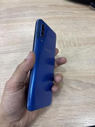 Mobil telefon və aksesuarlar: Samsung Galaxy A50, rəng - Mavi, Barmaq izi — 3