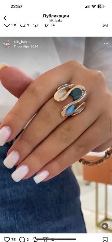 Eynəklər: Zərif dizaynlı qadın üzüyü KLK brendi - Material: qızılı tonlu metal — 1