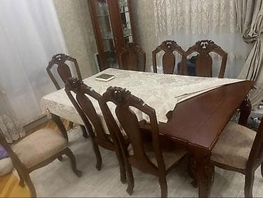 cerez: Qonaq otağı üçün, Yeni, Açılmayan, Dördbucaq masa, 8 stul — 4