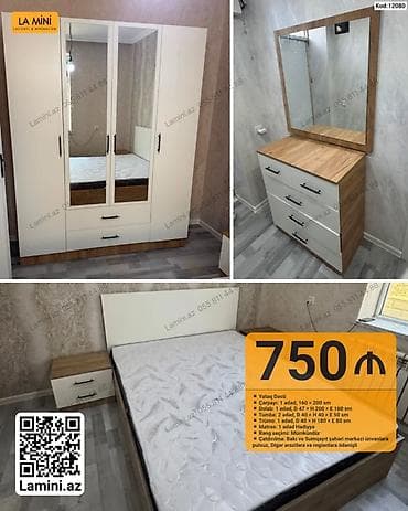 matras sumqayit: Yataq Dəsti – Kod: 12080 Komplekt: - Çarpayı: 1 ədəd, 160 × 200 sm - — 1