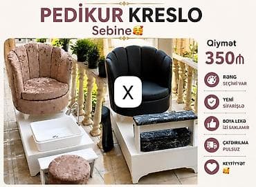 Mebel: Pedikür kreslosu – “Sebine” modeli - Rahat, yumşaq oturacağa malik — 1