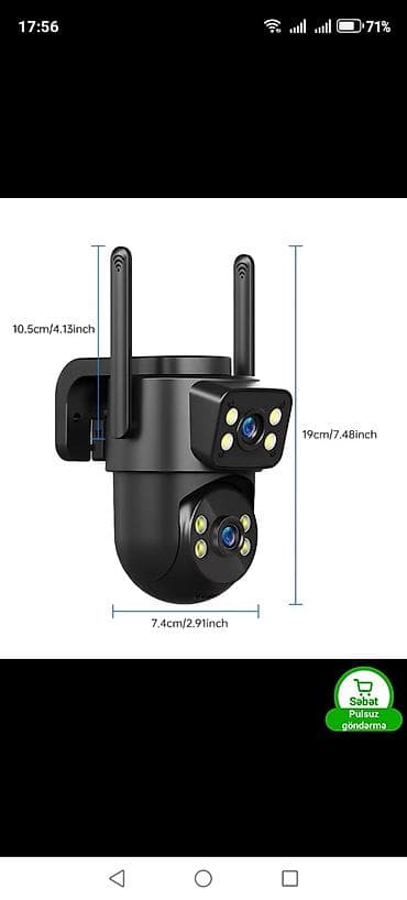 video kamera panasonic: Wi‑Fi PTZ təhlükəsizlik kamerası 2 lensli audio in/out kamera 2.4G ve — 5