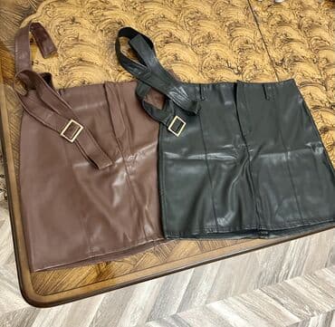 qadin geyim: Mini Ətək, Dəri, L — 1