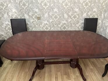 круглый стол трансформер: Гостиный стол, Б/у, Раскладной, Дерево, Овальный стол — 5