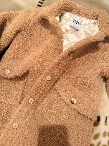 детские натуральные шубы: Пальто, Для девочек, 9 - 10 лет, Zara Kids — 1