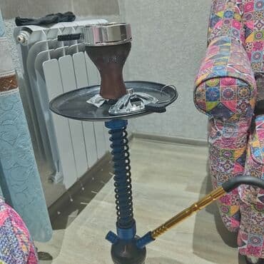 Kalyän dəsti - Klassik şüşə kolba və spiral dizaynlı metal şaxta -