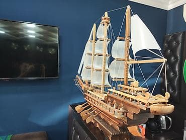 gitara simleri: Böyük ölçülü əl işı – taxta yelkənli gəmi maketi - Material — 1