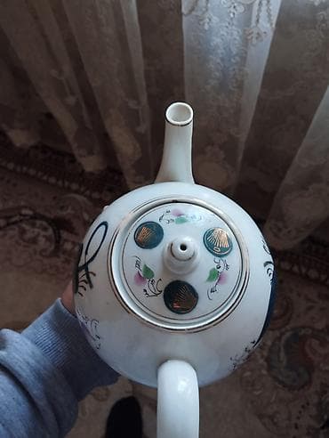 Mətbəx aksesuarları: Rəng - Ağ, Dəm caydanı, Farfor, SSRİ — 3