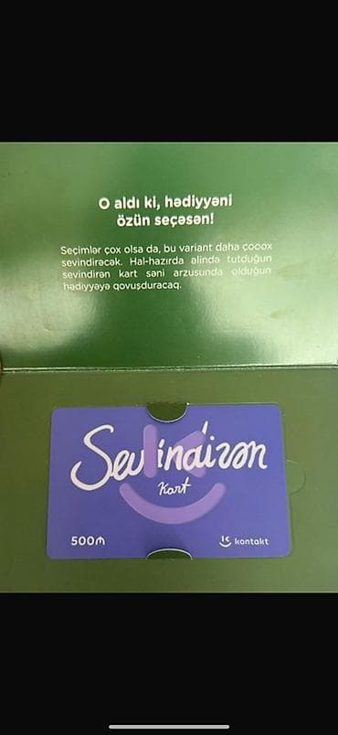 adore hədiyyə kartları: Məhsul: “Sevindiren Kart” hədiyyə kartı Brend: Kontakt Dəyər: 500₼ — 2