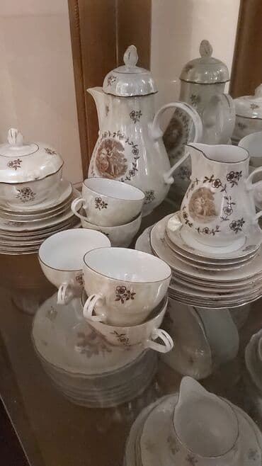 Termoqablar: Çay dəsti, rəng - Bej, Farfor, Almaniya — 1