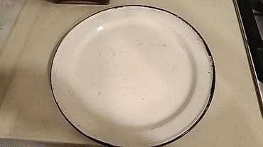 Emal örtüklü metal boşqab (böyük ölçü). Podnis qədimi,emallı,2