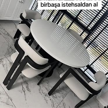 stol ustul: Qonaq otağı üçün, Yeni, Açılmayan, Yumru masa, 6 stul — 1