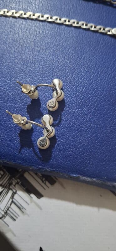 gümüş boyunbag: Sırğa, Swarovski, Gümüş, 925 g, Ünvandan götürmə — 7