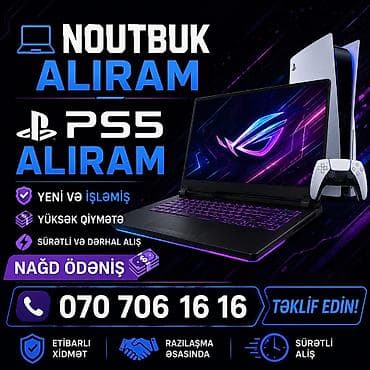 YUKSEK QIYMETE NOUTBUK PS5 ALİRAM TEKLİF EDİN YENİ VE İSLEMİS VATSAPP