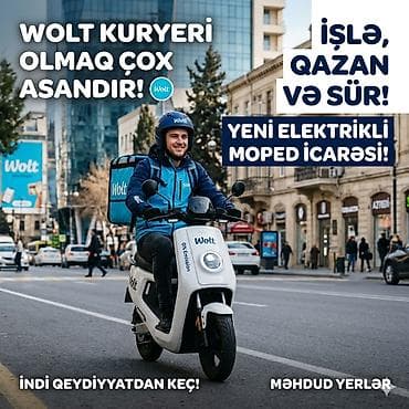 evde online iş: Moto-kuryer tələb olunur, Gündəlik ödəniş, Təcrübəsiz — 1
