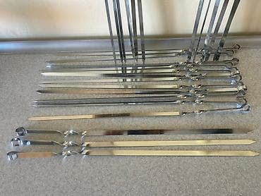 Şlanqlar: Paslanmayan poladdan kabab şişləri dəsti satılır.Dənəsi 1.50 - — 5