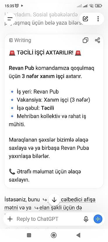 Əməkdaş axtarışı (vakansiyalar): Hostes, qeydiyyatçı tələb olunur — 1
