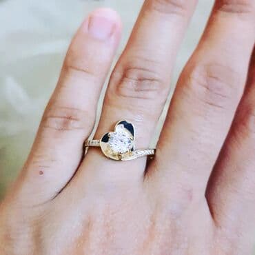 tək qaş: Nişan, Üzük, Sarı qızıl, 585 Əyar — 3