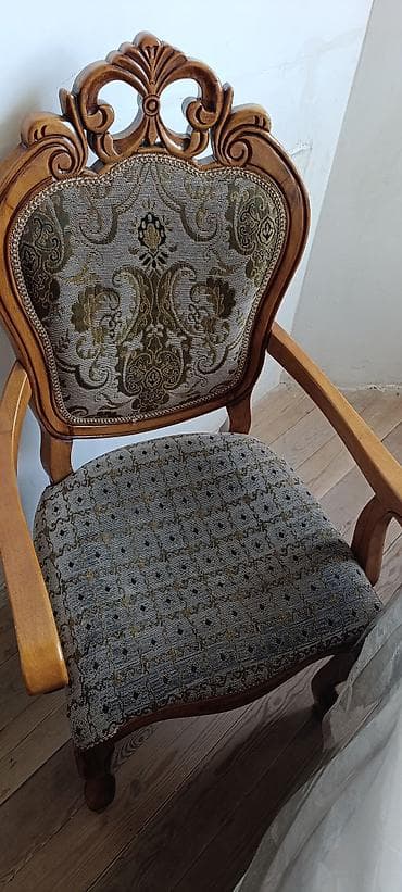 taxta tavan: Klassik yemək otağı dəsti – Komplekt: 1 ədəd iri yemək masası + 8 — 2