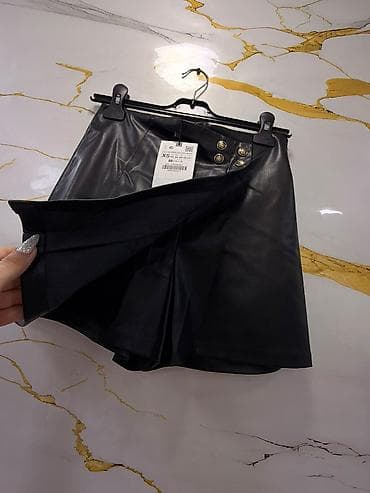 Şəxsi əşyalar: Qadın üçün qara dəri ətək - Model: yüksək belli, qələm siluetli midi — 6