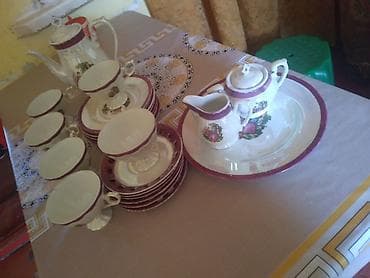 karton qutu aliram: Çay dəsti, rəng - Ağ, Farfor — 10