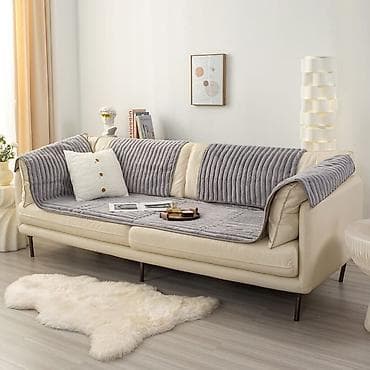 en ucuz yolkalar: Divan üçün Yeni Xovlu rəng - Boz Yataq örtüyü — 4