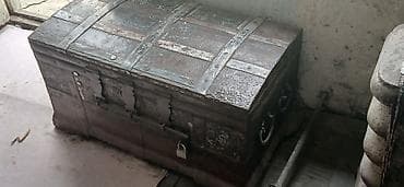 sandık: Antik dəmir sandıq/kofra - Material: qalın döymə dəmir və polad — 2