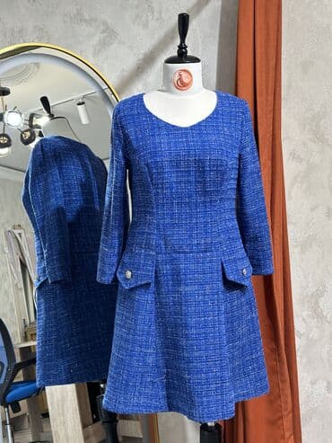 Женская одежда: RƏNGİ:Tünd göy Material:Channel (Şanel) Parça Vəziyyəti:Yeni — 3