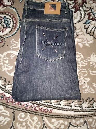 jins: Kişi cins şalvarı - Model: Düz kəsim, klassik beş ciblə - Rəng: Tünd — 1