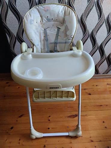 8 ayliq usaq sekilleri: Uşaq yemək stulu – SHENMA - Rəng: krem/bej tonlarında - Yumşaq — 2