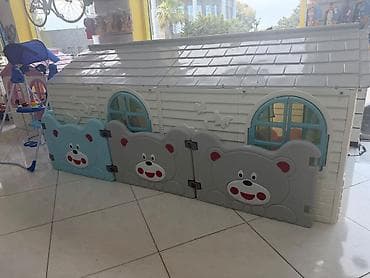 Uşaq oyun məhdudlaşdırıcısı (playpen) – ayı fiqurlu, modul panellərdən — 1