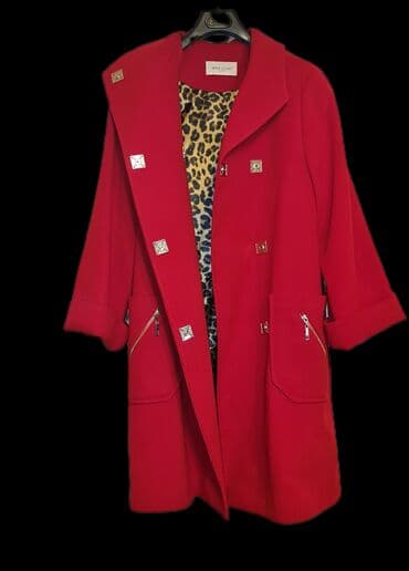 женские шапки из мериноса: Пальто, M, цвет - Красный — 1