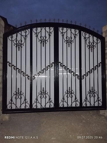 pul qapı: Dəmir Həyət darvazası, Avtomatik, Qapı ilə, rəng - Qara, Kredit yoxdur, Ödənişli quraşdırma — 4