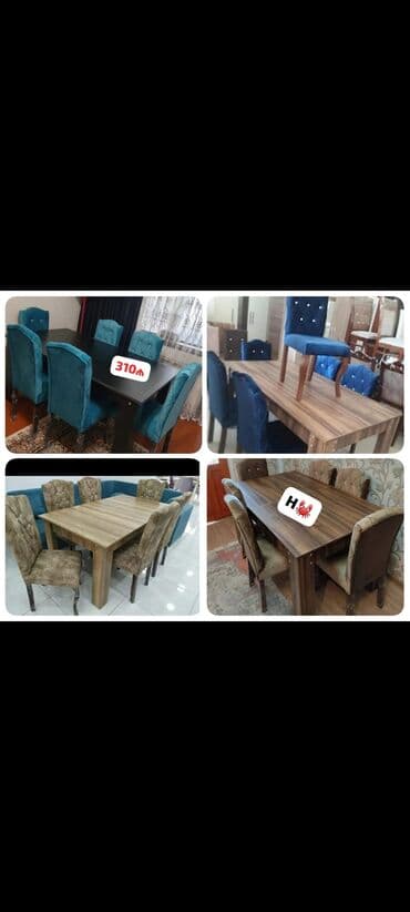 mismar satışı: Qonaq otağı üçün, Yeni, Dördbucaq masa, 6 stul — 1