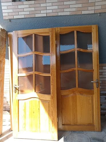 ev pencere: Taxta otaq qapıları dəsti - Material: tam ağac (təbii teksturalı) — 1