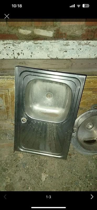 İşlənmiş Düzbucaqlı Mətbəx çanağı, Şkafsız, Paslanmaz polad, Ünvandan götürmə