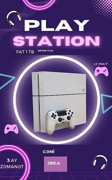 Sony PlayStation FAT model oyun konsolu təklif olunur. 1 TB yaddaş