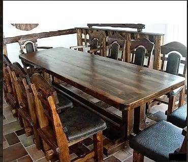 restoran masa: Qonaq otağı üçün, Açılmayan, Dördbucaq masa, 8 stul — 6