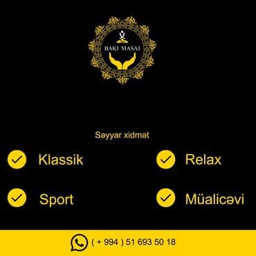 masaj edirem 2018: Bu xidmət müştərilərə səyyar masaj xidməti təklif edir. Klassik — 1