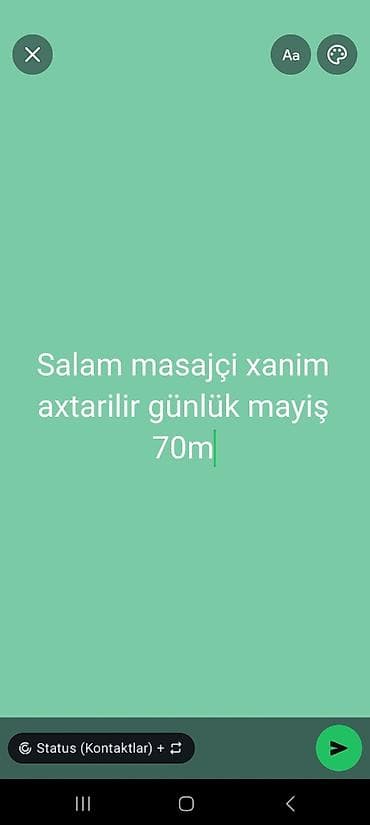 masaj işi axtarıram: Masajçı xanım tələb olunur. - Vəzifə: müştərilərə peşəkar masaj — 1