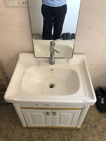 Hamam üçün lavabo dəsti - Material: keramik üst lavabo və kran, alt — 2