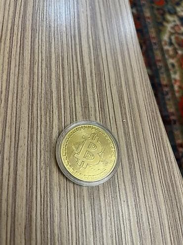 Монеты: Metal suvenir “Bitcoin” sikkəsi - Material: metal ərinti, qızılı rəng — 1
