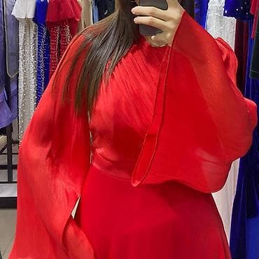 toy dekoru: Qırmızı ziyafət/libas - Model: Uzun axıcı ətəkli, maksi uzunluqda - — 2