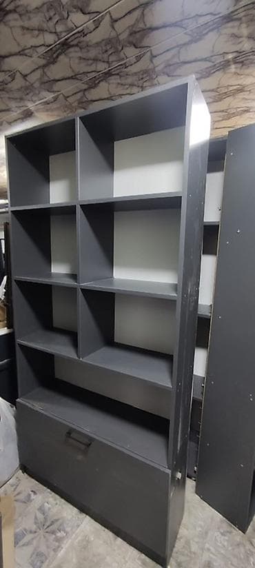 vitrin dolab: Mağaza üçün vitrın/raf sistemi - Material: laminat/LDSP (tünd boz — 7