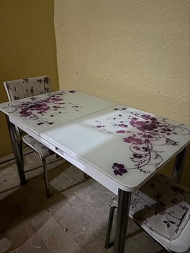 uşaq stullari: Mətbəx üçün, Açılan, Dördbucaq masa, 4 stul — 3