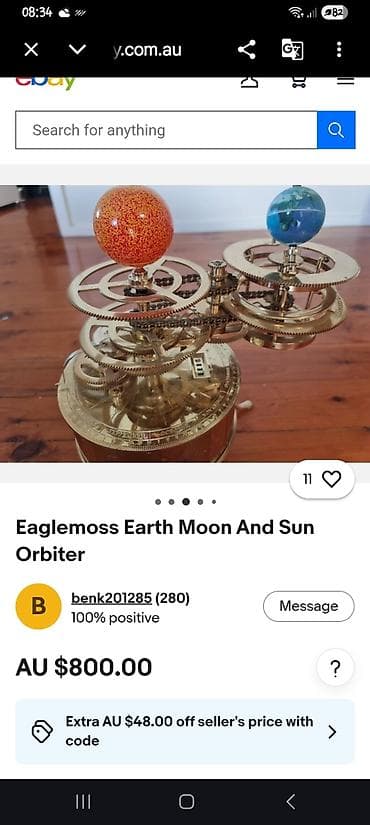 qapi dekoru: "TELLURI" Yer-ay-günəşin astronomik modeli.elektrikle işe — 2