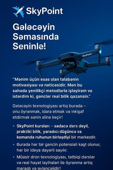 Репетиторы: SkyPoint dron kursu dronların öyrənilməsi, idarə edilməsi və inkişaf — 2