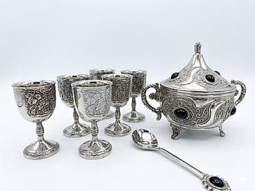 suvenir qablar: Qədəhlər, rəng - Boz, 6 ədədli dəst — 1