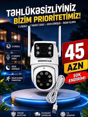 Təhlükəsizlik kamerası Xüsusiyyətlər: - 2 linzalı quruluş – geniş və