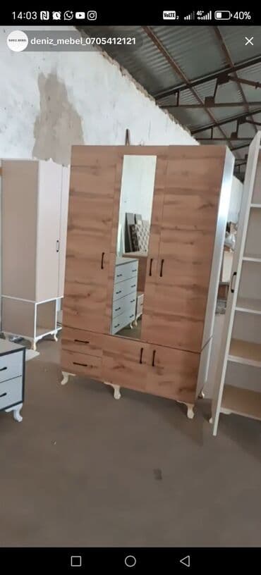 балконный шкаф: Распашной, 3 двери Прямой шкаф, Гардеробный шкаф, Азербайджан — 3